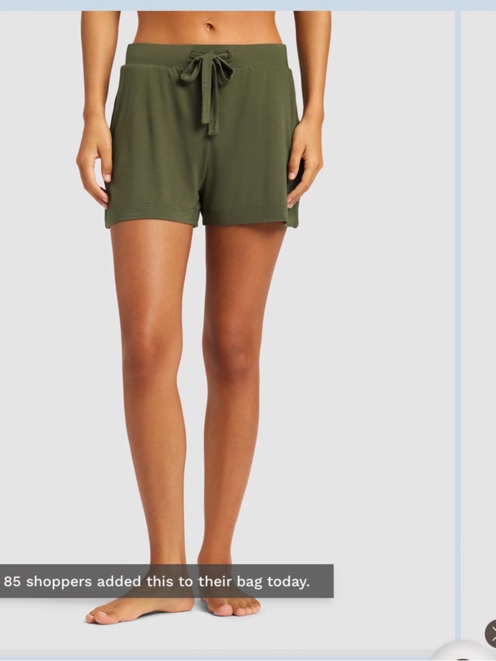 Cozy Earth Bamboo Stretch-Knit Lounge/Sleep Drawstring Shorts. Medium